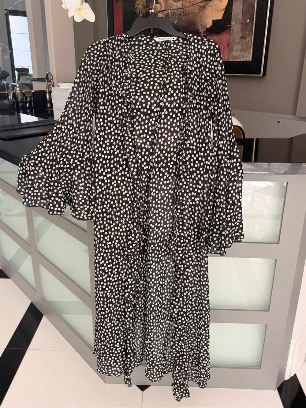 Zara Black and White Polka Dot Dress
